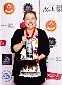 Marie-Claude Harvey of Fromagerie FX Pichet with her haul of awards.